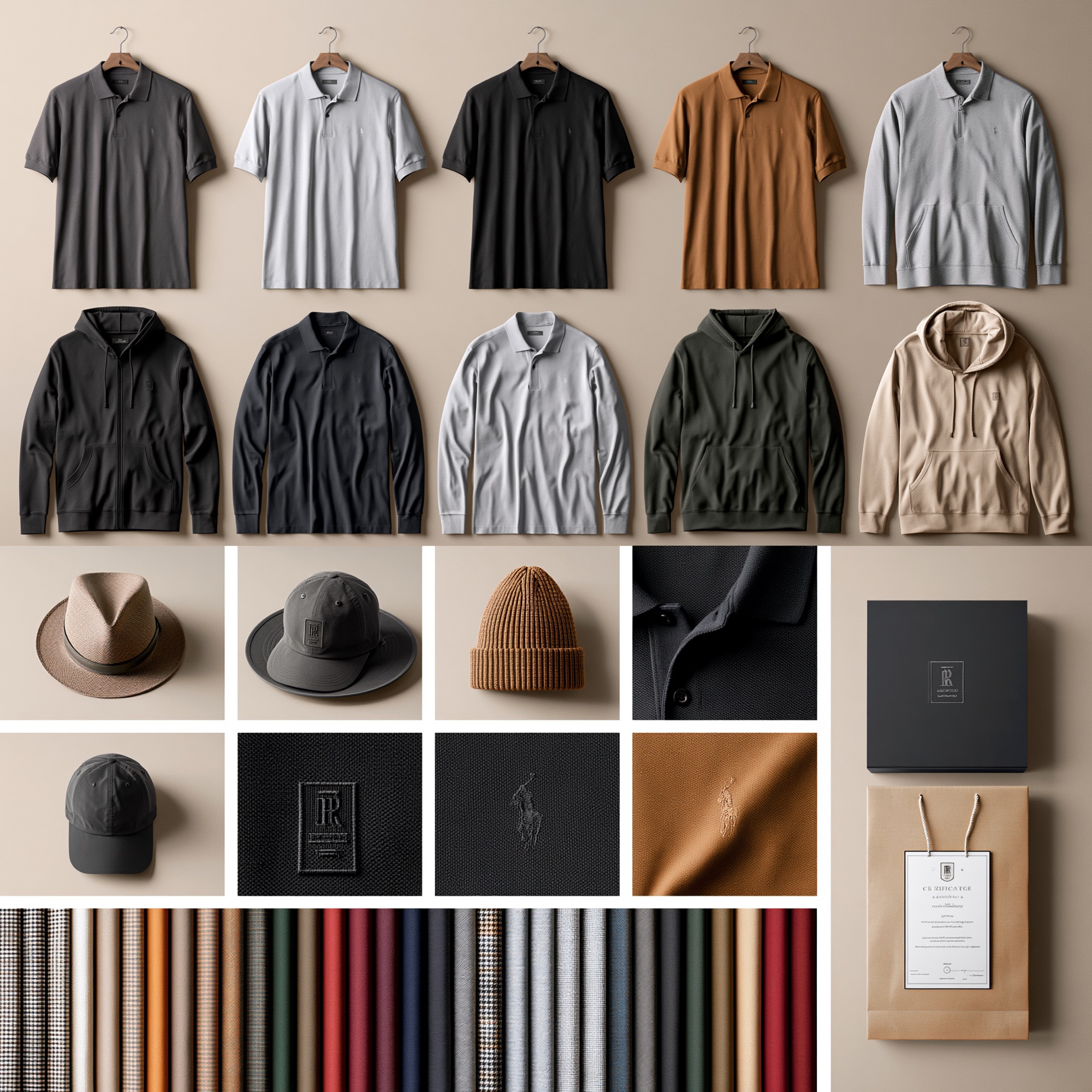 Luxury menswear lookbook collage — Wave 1
